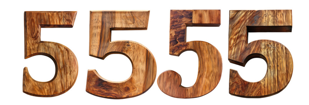 Pack of a alphabet number 5 Letter on Transparent Background - Ai Generated
