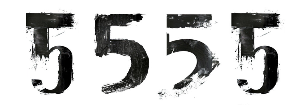 Pack of a alphabet number 5 Letter on Transparent Background - Ai Generated