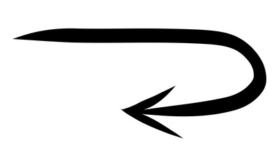 Poster - Arrow marker isolated on transparent background. Hand drawn arrow png file