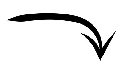 Poster - Arrow marker isolated on transparent background. Hand drawn arrow png file