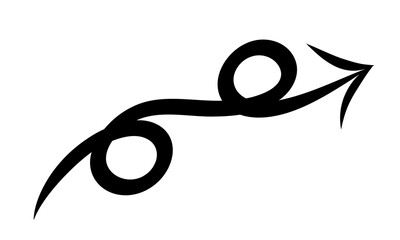 Poster - Arrow marker isolated on transparent background. Hand drawn arrow png file