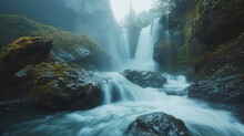 A Photo Of Cascading Waterfalls Amidst The Lush Greenery Of Olympic National Park