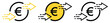 © MKIN - Money transfer icon. euro symbol design for mobile app, ui, web. vector illustration on transparent background.