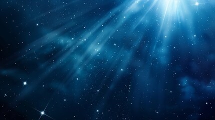 Wall Mural - Starry skies backdrop in space with bright stars and light rays for cosmic inspiration