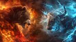 Mythic Duel: Fire and Lightning in Epic Battle