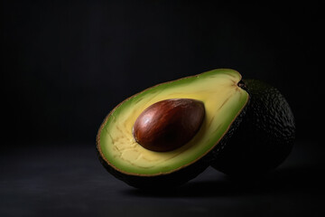 Wall Mural - avocado fruits isolated on dark background
