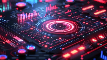 financial graph on technology abstract background