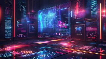 financial graph on technology abstract background