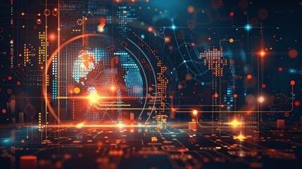 financial graph on technology abstract background