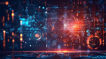 financial graph on technology abstract background