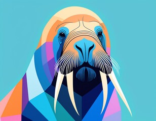 Wall Mural - Walrus animal abstract illustration