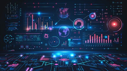 financial graph on technology abstract background