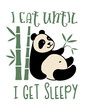 Cute panda. Simple flat icon with a funny inscription