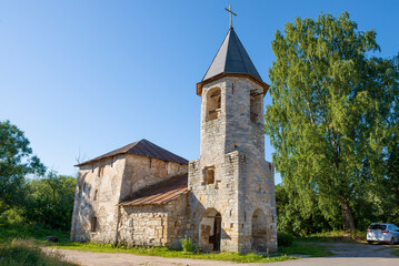 Wall Mural - Medieval Church of the Nativity of the Blessed Virgin Mary on a sunny July day. Porkhov. Pskov region, Russia