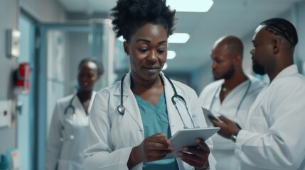 Sticker - Doctor with Tablet in Hospital