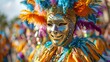 Vibrant Masquerade: Mardi Gras Celebration in Full Swing. Concept Mardi Gras Celebration, Vibrant Costumes, Festive Atmosphere, Masked Revelers, Colorful Parades