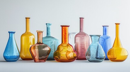 Poster - a group of colorful glass bottles sitting next to each other