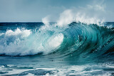 dynamic photo of ocean wave splashing and crashing on the shore, force of nature (3)