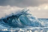 dynamic photo of ocean wave splashing and crashing on the shore, force of nature (2)