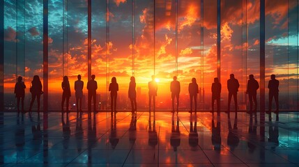 Aufkleber - Diverse Team Collaborating in Modern Boardroom