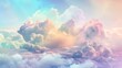 AI generated illustration of purple and pink clouds against a blue sky background