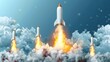 The sound of rocket launches with smoke trails and flame moderns. The sound of an isolated realistic jet takeoff explosion. The sound of a white spacecraft spray set. The sound of an airplane taking