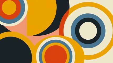 Poster - This set of abstract banners is made up of simple color circles with volume