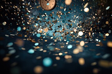 Fototapete - Time flowing background with so many clocks hanging, Time travel concept background with clock