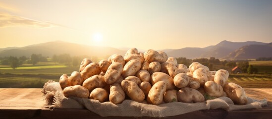 Wall Mural - brown champignon mushrooms.