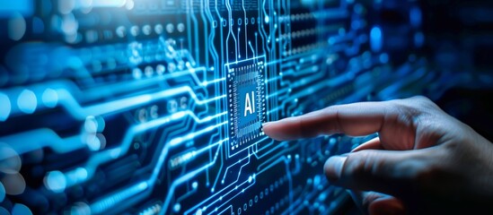 Aufkleber - and the photos show humans and AI AI exchanging ideas and interacting towards a common goal, symbolizing the progressiveness of technology.