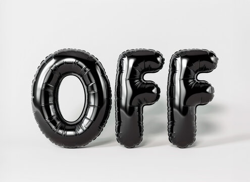 Photo with inflatable black letters 
