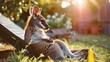 Wallaby relaxing in the garden absorbing solar energy