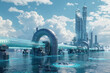 Advanced Technology Water Transport Futuristic City
