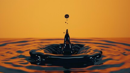 Aufkleber - a single drop falling in water, 3 D rendering