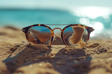 Sticker - Sunglasses on the beach (AI Generated) 