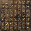 © Apaporn - Historical cipher and code icons, drawing on ancient encryption methods like the Caesar cipher and Masonic pigpen, crafted with an archaeological dig site aesthetic