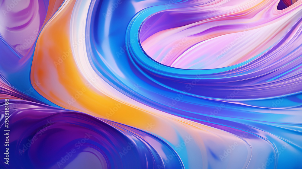 Blue abstract waves with flowing curves create a dynamic, fluid design ...
