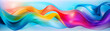 Vibrant abstract waves in fluid motion, low angle, deep focus, rainbow spectrum, velvety texture