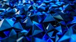 Abstract 3d rendering of chaotic blue crystals. Futuristic polygonal background.