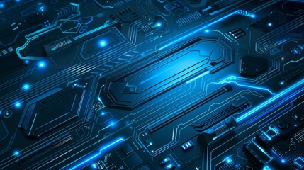 Poster - Cyber technology Background with blue