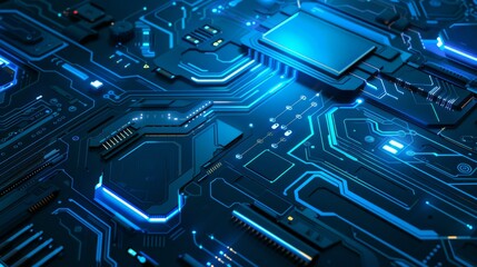 Poster - Cyber technology Background with blue