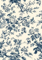 Wall Mural - Elegant french toile pattern photography, generated with AI