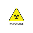 Warning triangle radioactive sign. Vector illustration