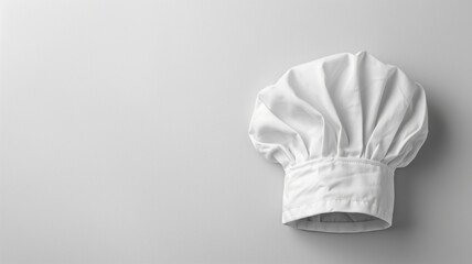 White chef's hat isolated on gray background