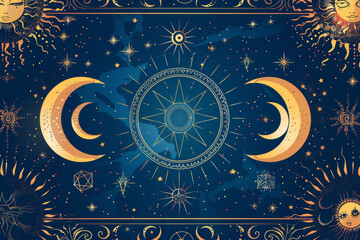 celestial navigation and mythology illustration