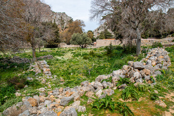 Canvas Print - castle ruins of the medieval settlement of Palio Pyli Kos Island South Aegean Region (Südliche Ägäis) Greece