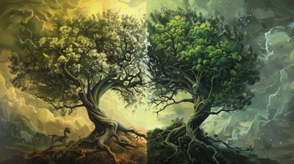 Poster - Two sides tree