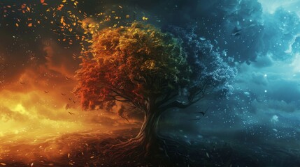 Poster - Two sides tree
