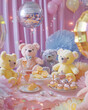 © Jameswa - Teddy bear collectibles displayed in boxes and glass cases, perfect for a child's room or holiday decoration