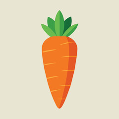 Poster - Minimalist carrot illustration with bold lines on a plain white background, A minimalist carrot illustration with bold lines and muted colors, Simple and minimalist flat Vector Illustration